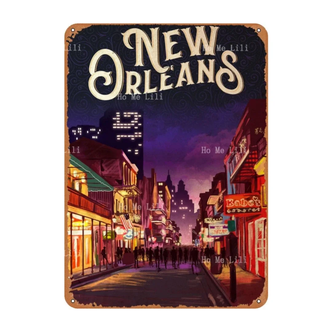 Metal Signs New Orleans Travel Art Retro Home Decor Vintage Metal Tin Signs For Bars Clubs Cafes Plaque