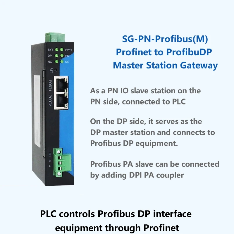 Profinet Slave to Profibus DP Master Gateway 1024B Mapping 125 Slaves