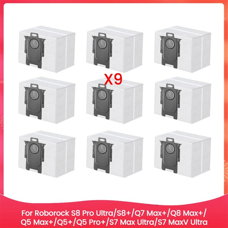 

MAKE 9PCS-Dust-Bag-For-Roborock-S8-Pro-Ultra-S8+-Q7-Max+-Q8-Max+-Q5-Max+-Q5+-Q5-Pro+-S7-Max-Ultra-S7-Maxv-Ultra-Replace-Детали