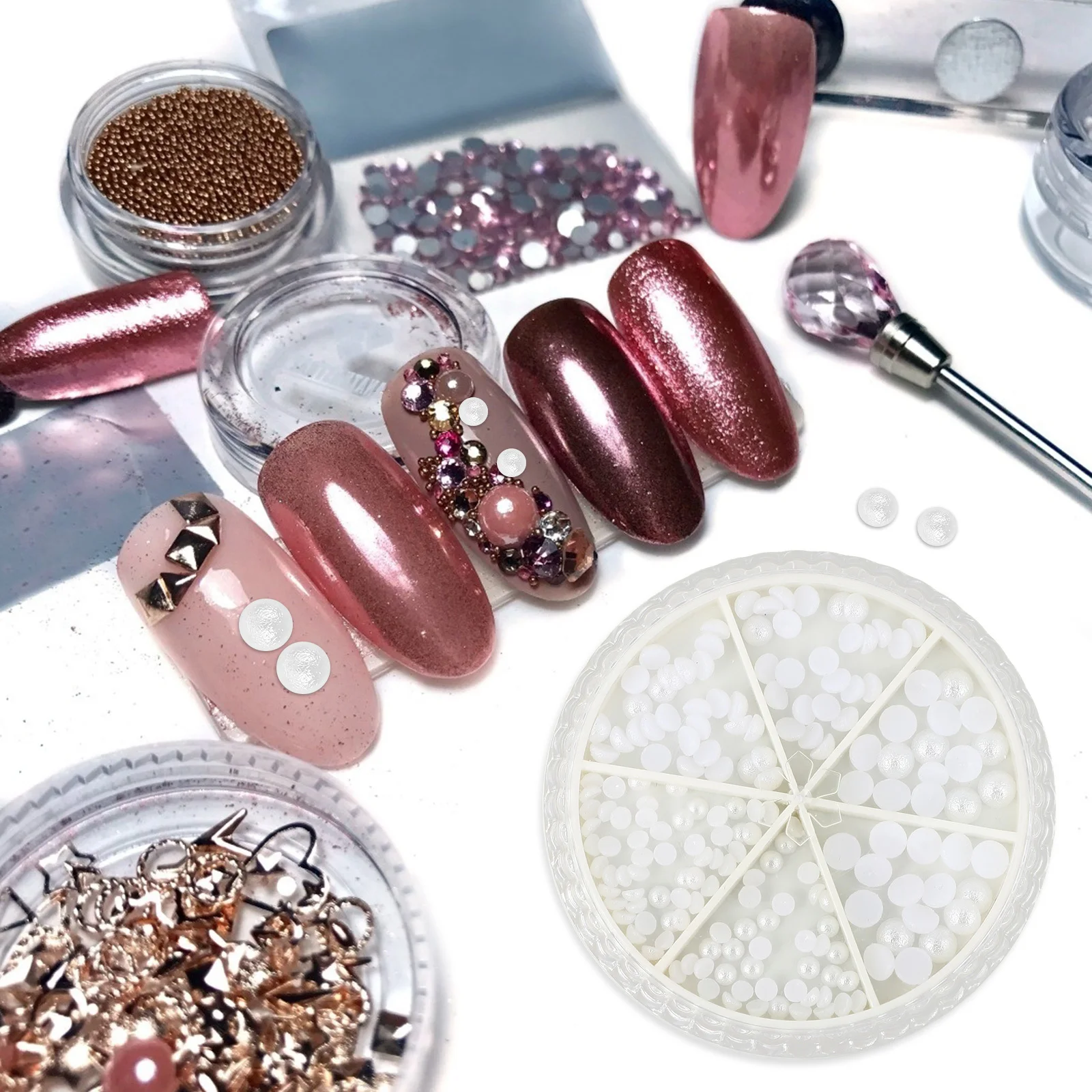 

1 Box Pearl Nail Art Decor Exquisite Manicure Charms DIY Salon Supplies Charming Nail Accessories Exquisite Manicure Ornaments