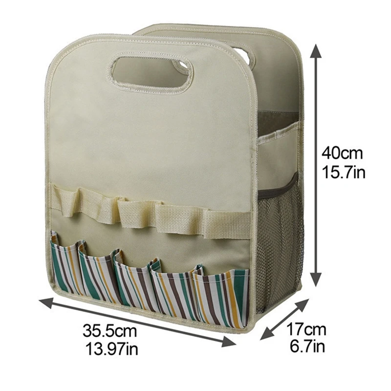 Garden Tool Bag Oxford Fabric Garden Bag For Gardening Tool Kit Portable Multi-Pocket Tools Organizer Storage Bag