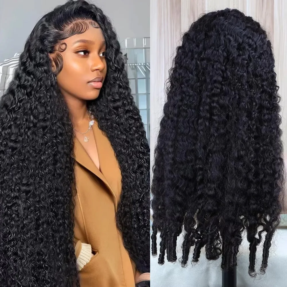 Perruques en cheveux humains bouclés birmans 12A, densité 220%, cheveux Remy, perruque frontale en dentelle HD transparente 13x4 13x6, couleur naturelle