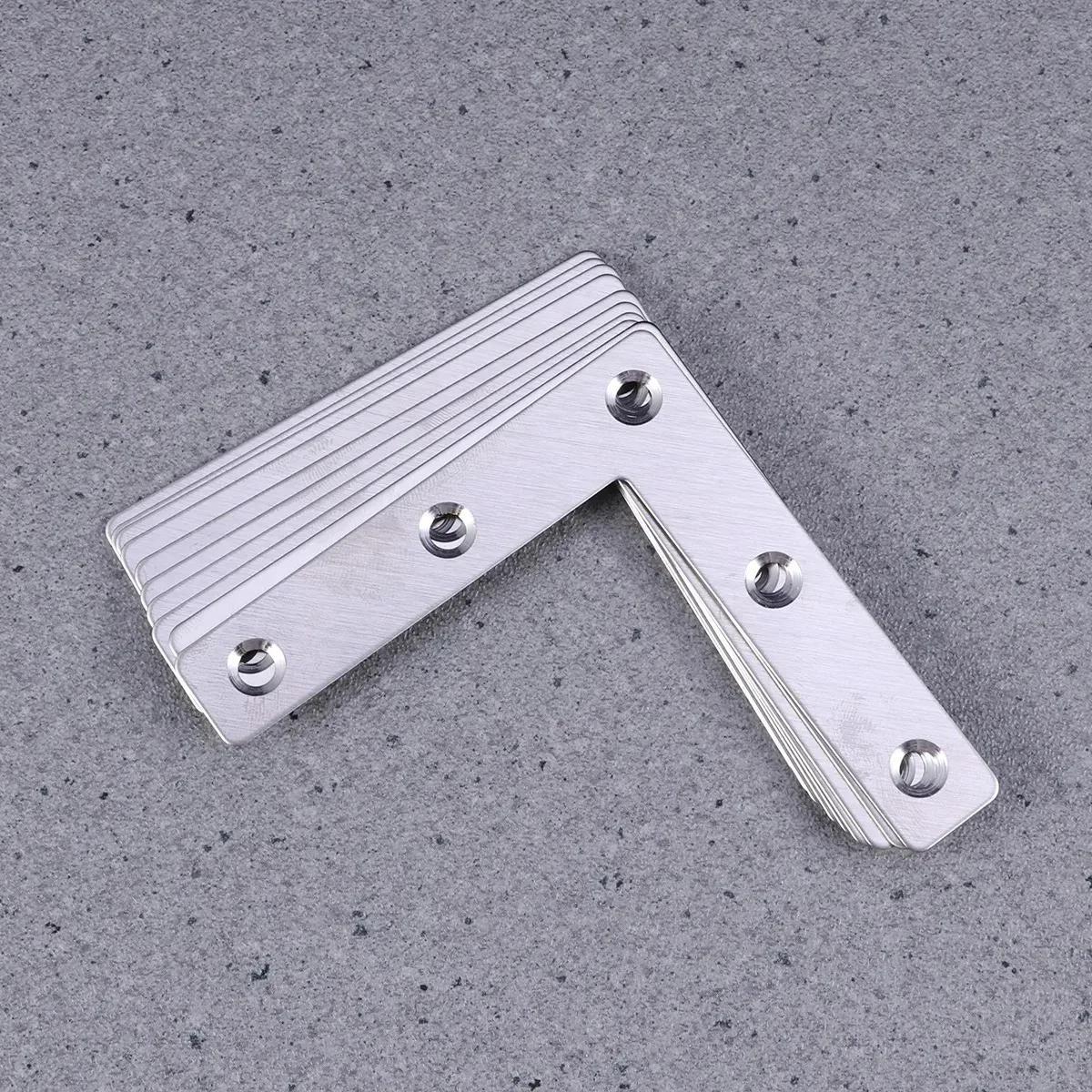 10 Pcs L Type Flat Corner Braces Heavy Duty Stainless Steel Shelf Brackets 50/60/80mm (1.97/2.36/3.15 Inch) for Cabinet And Furn