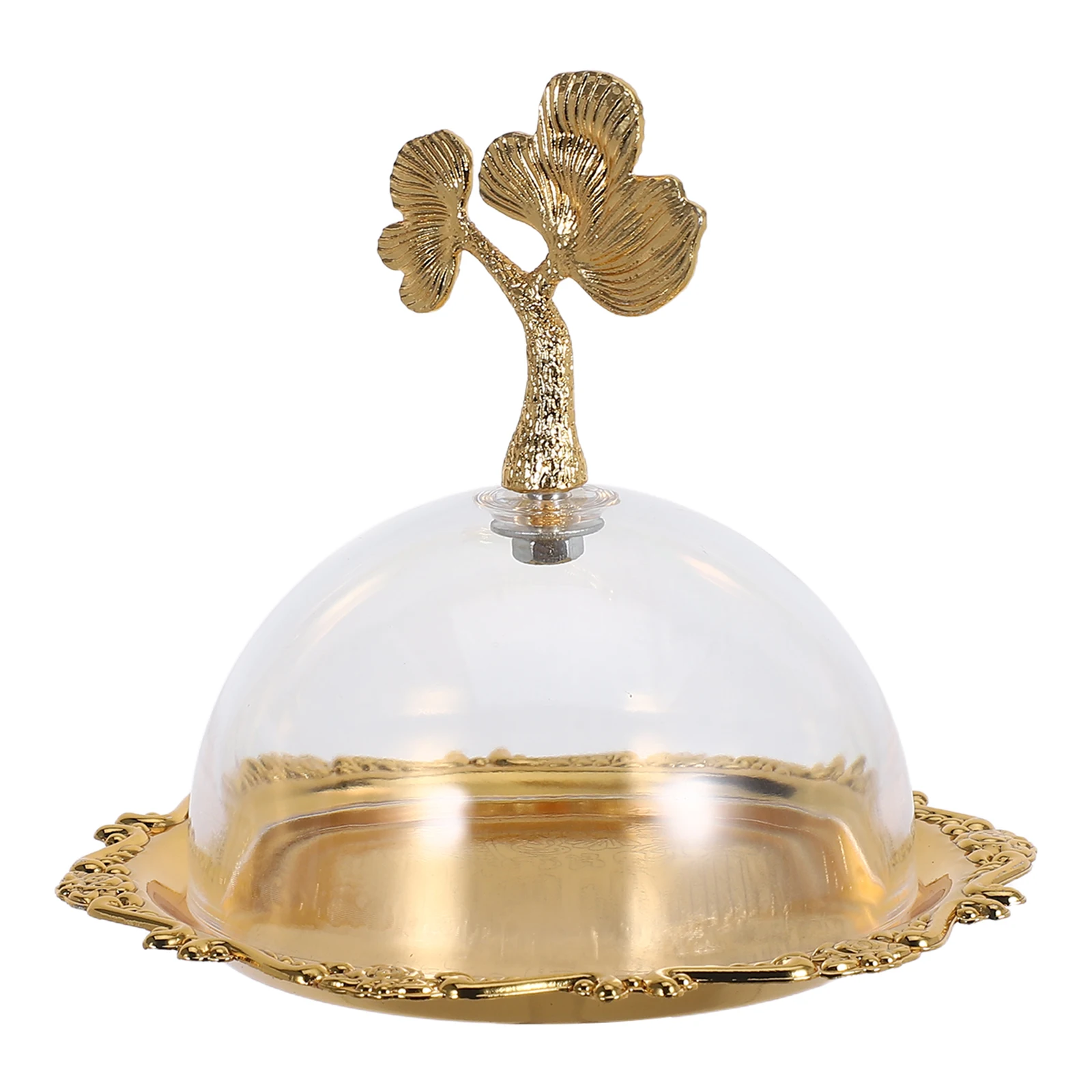 

Mini Cake Stand for Display Iron Snack Platter Transparent Dessert Dome Holder Retro Style Party Baby Birthday Wedding