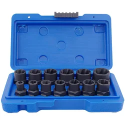 13 Piece Nut Extractor Socket Impact Bolt Nut Screw Remover Tool Set Socket Wrench Tool box