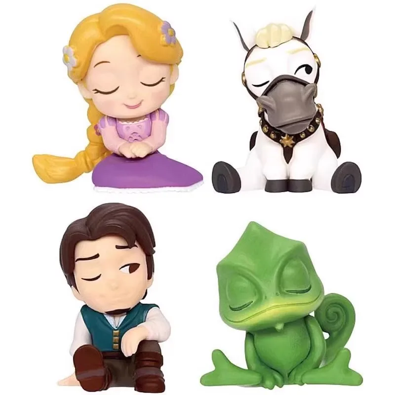 Disney aggrovigliato Kawaii giappone Gashapon Figurine Anime Doll Rapunzel Cute Capsule Toys modello in miniatura regalo