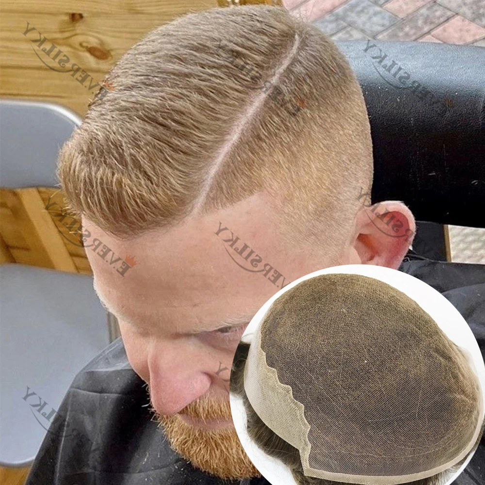 Light Brown Blonde 22r# #18 Q6 Exhaust Male Toupee Natural Hairline Undetectable Lace&Pu 1B50 1B80 Gray Hair Bleach Knots Prosth