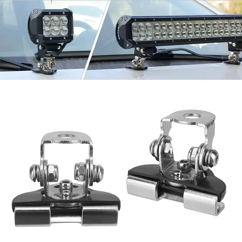 

2X Led Work Light Mounting Bracket Hood Led Light Bar Mount Bracket Foglight Lamp Holder for Off Road Truck Suv Car Accessories