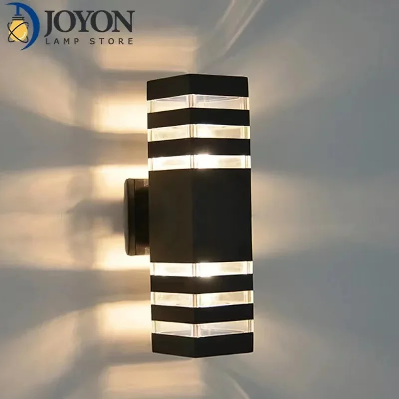 

Aluminium Waterproof E27 Wall Lamp Outdoor Up Down Garden Exterior Wall Lighting Porch Stair Corridor Acrylic Sconce Lights