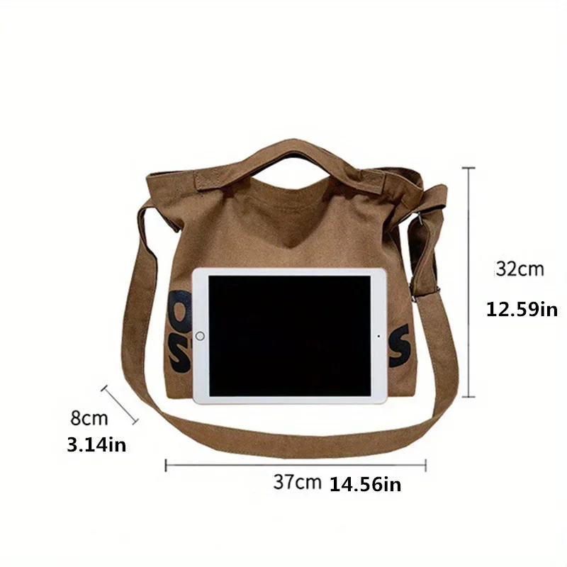 New Thickened Washed Canvas Bag, Korean Women Handbag Shoulder Bag, Large Capacity Women\'s Shopping Bags, Student School Bags