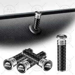 2pcs Carbon Fiber Car Truck Interior Door Lock Knob Pull Pins Interior Decor For Suzuki Jimny Logo 4WD OFF Road Vitara Sx4 Swift
