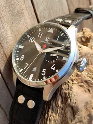 48mm Vakuy Automatic Mechanical German Pilot's Sport Watch 2C30 Movement Luminous Large Dial Kinetic Display Luminous