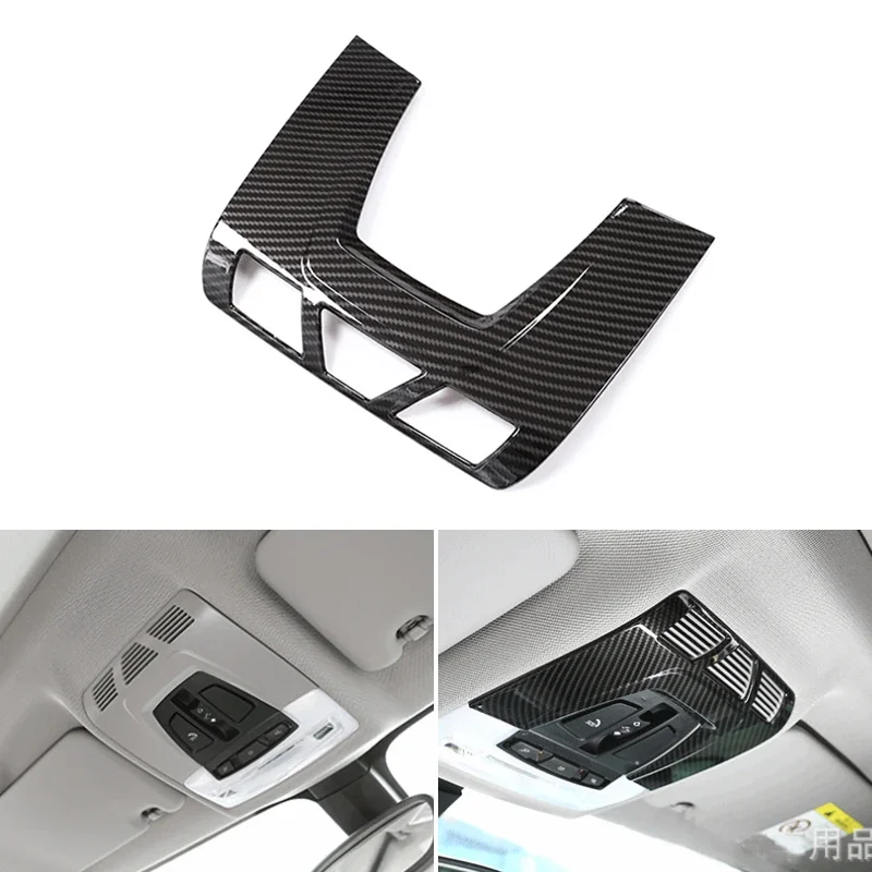 

Car Styling Carbon Fiber Style Front Roof Reading Light Frame Cover Trim For BMW 1 2 3 Series 3GT F30 F34 X1 F48 X5 X6 F15 F16