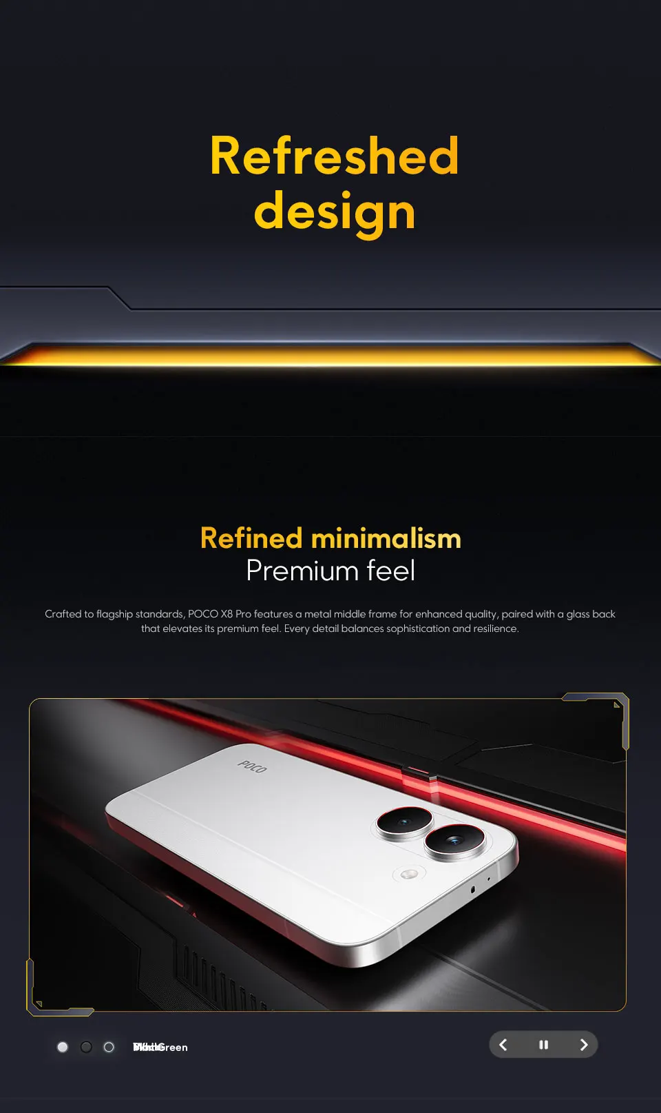 POCO X8 Pro 5G Smartphone Global Version Dimensity 8500-Ultra 6500mAh battery 6.59" 1.5K 120Hz AMOLED display 100W Charging NFC