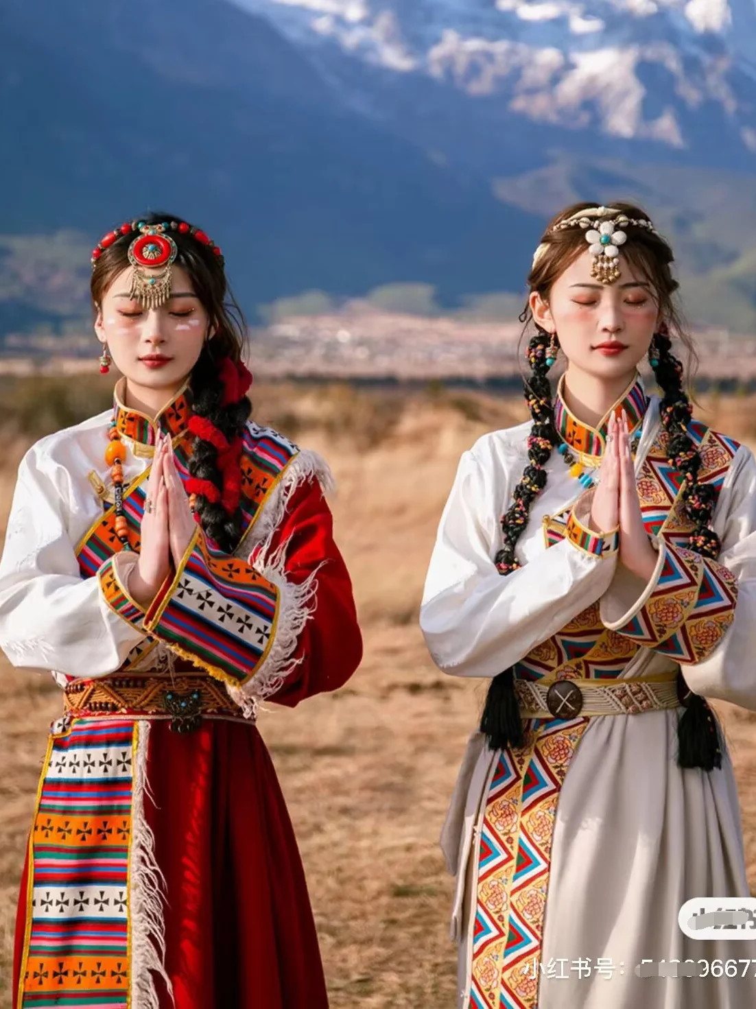 Tibetische Kleidung Männer und Frauen edle tibetische Robe Foto Tibet Tourismus Minderheit ethnischen Stil tibetischen Tanz Durchführung Kostüme