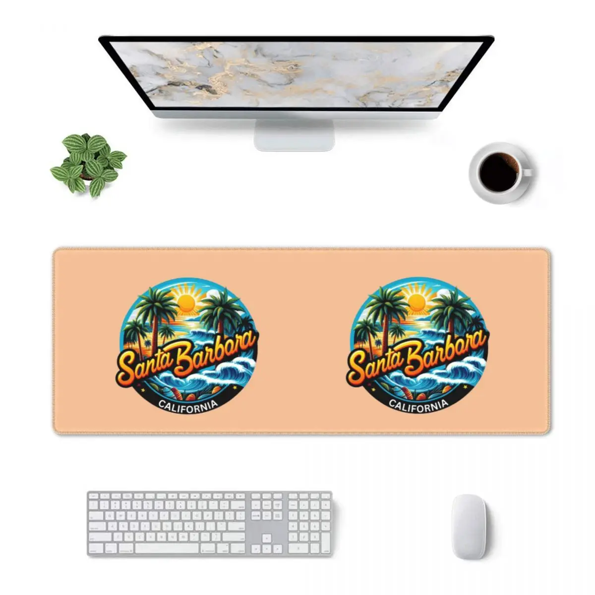 Large Mouse Pad Santa Barbara, California USA Gamer PC Laptop Mats Keyboard Carpet Computer Gaming Office Accessories Desk Mat