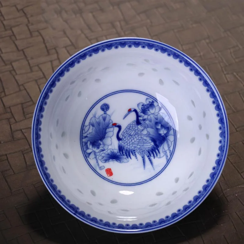 5inch Ceramic Ramen Soup Bowls Jingdezhen Blue and White Porcelain Rice Bowl Art Small Bowls Chinese Dragon Dinnerware Container