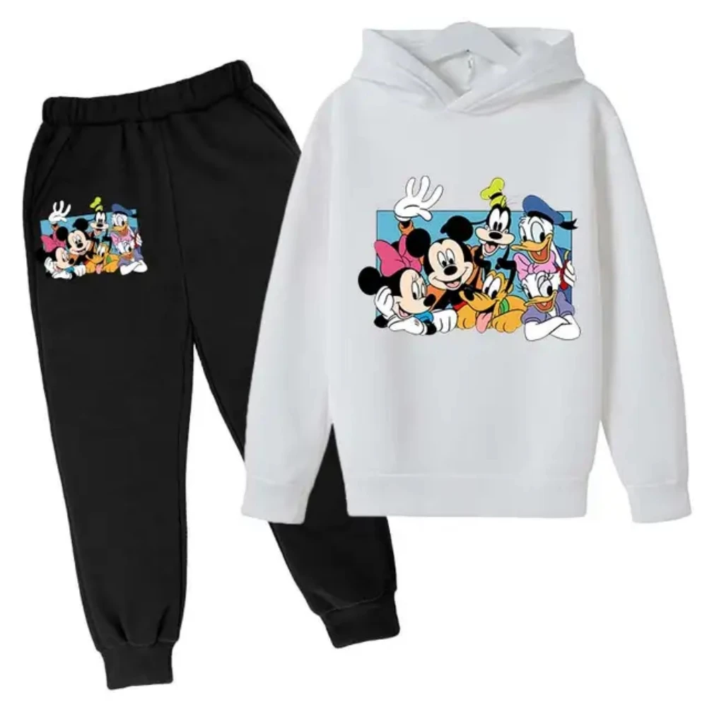 Mickey Hoodies Sets kids outfit set Donald Duck Minnie boys girls clothes Tops Pants Suits 4-14 Y sports Suits Hoodies