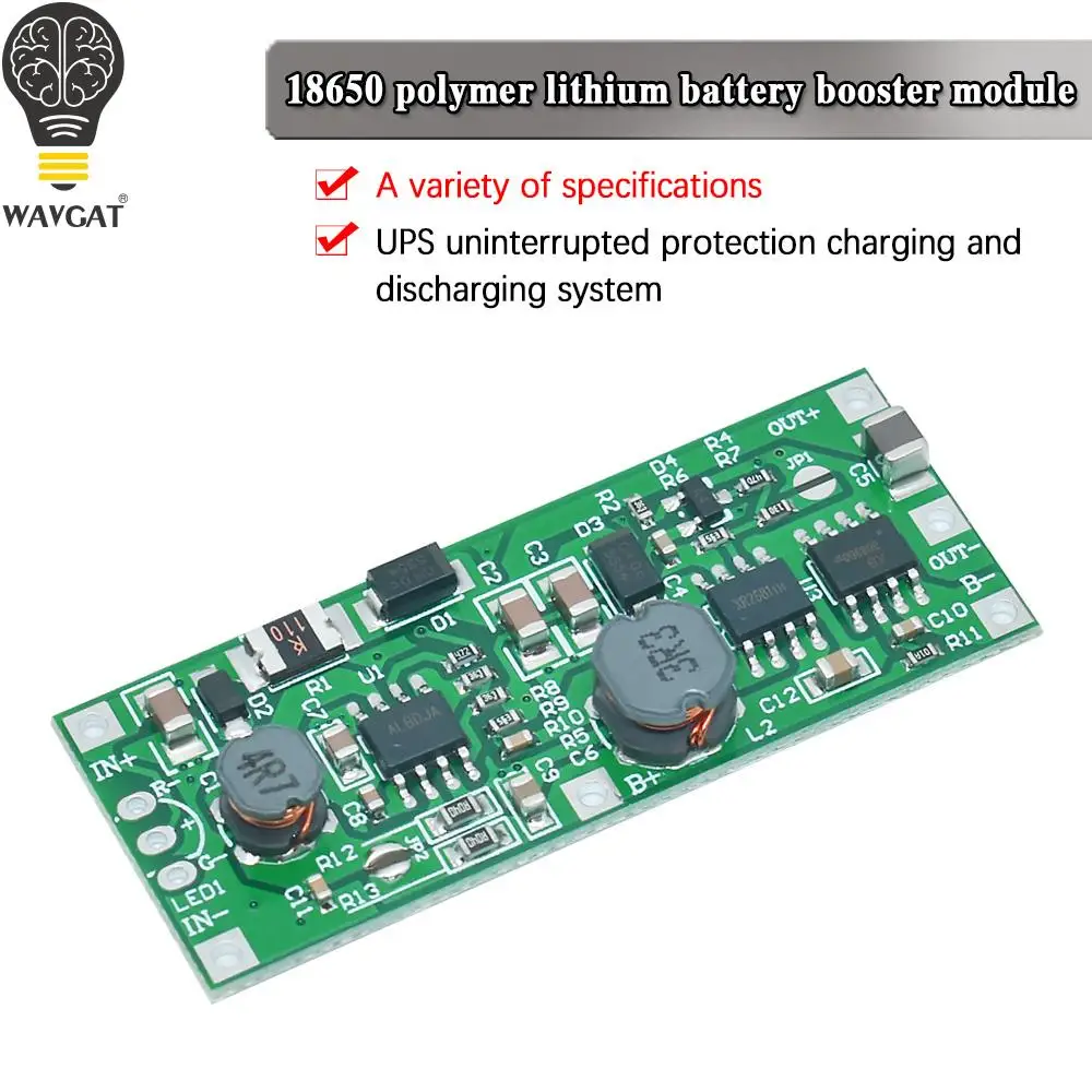 DC UPS 5-12V to 9V 12V 1A Uninterrupted Charging Module 18650 Lithium Battery Boost Step Up Power Supply Voltage Converter Board