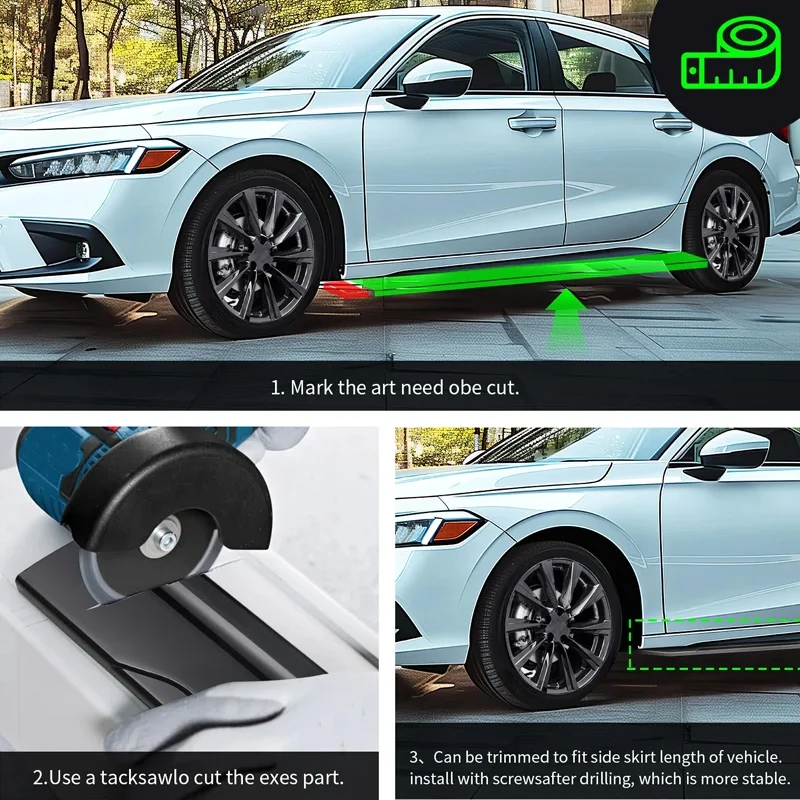 2m Sectional Side Skirt Extension Lips Side Spoiler, Car Exterior Modified Upgrade Kit For Toyota Corolla E210 2022-2026 2023 view 4