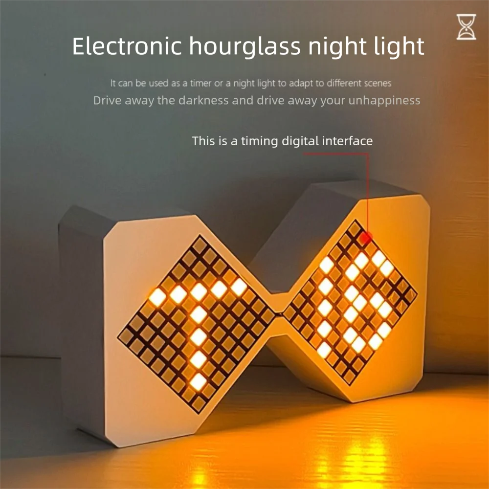 

Brightness Electronic Timer Intelligent Timing Night Light Adjustment Warm Light 3D Hourglass Ornament Workshop Ambient Decor
