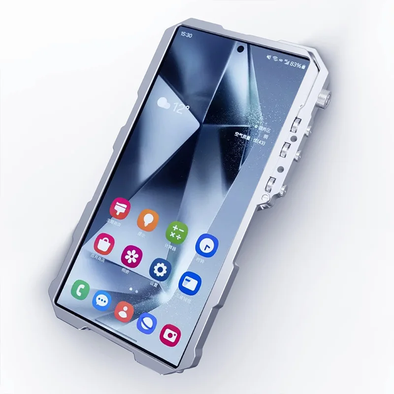 

Luxury Armor Metal Aluminum Phone Bumper For Samsung Galaxy S26 S25 S24 Ultra + FE Cover Mechanical Purely Handmade Skull Case