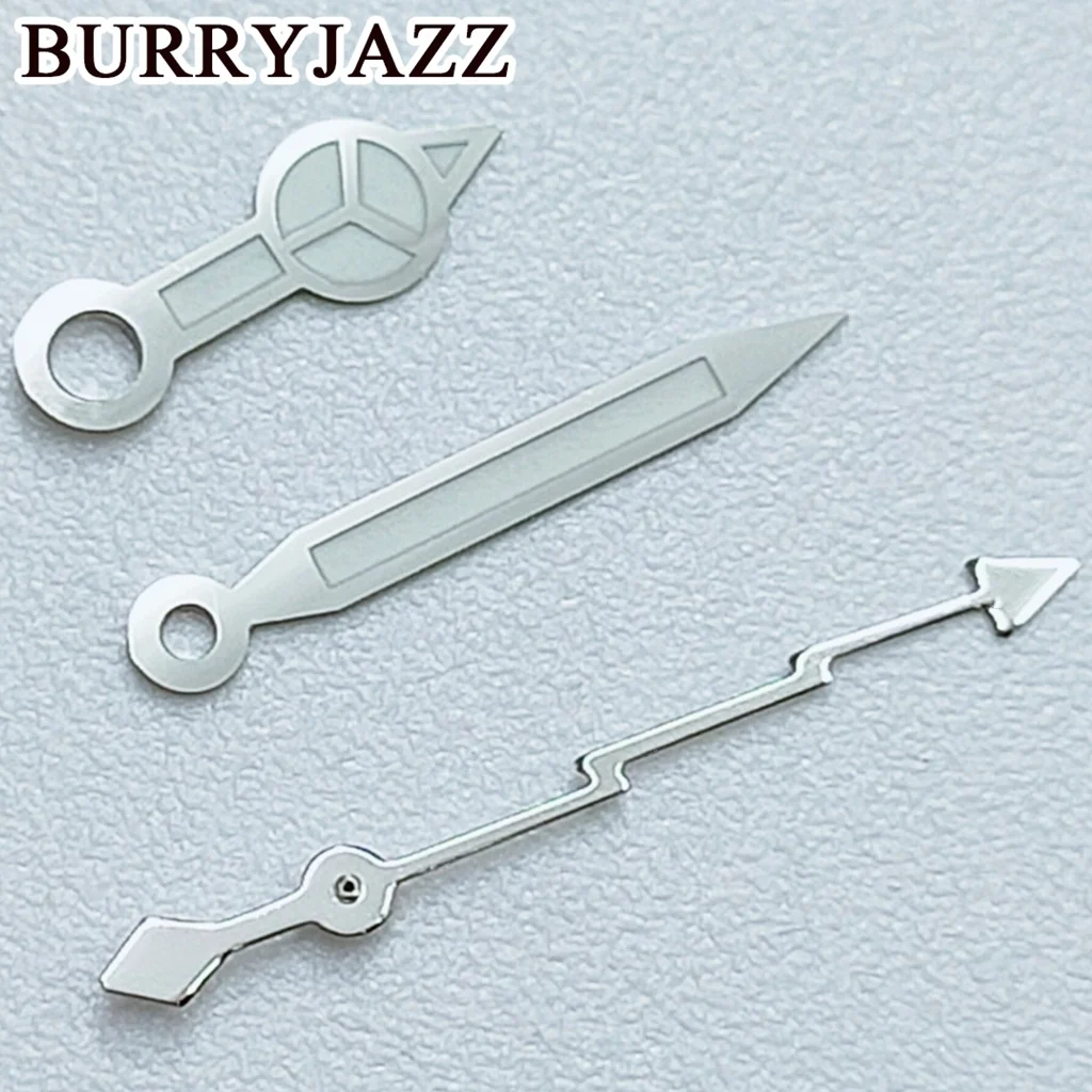 BURRYJAZZ NH35 NH36 NH38 7S26 7S36 4R35 4R36 حركة ساعة الغوص الأيدي الأسود الفضة ساعة الأيدي الثانية الأخضر مضيئة #5
