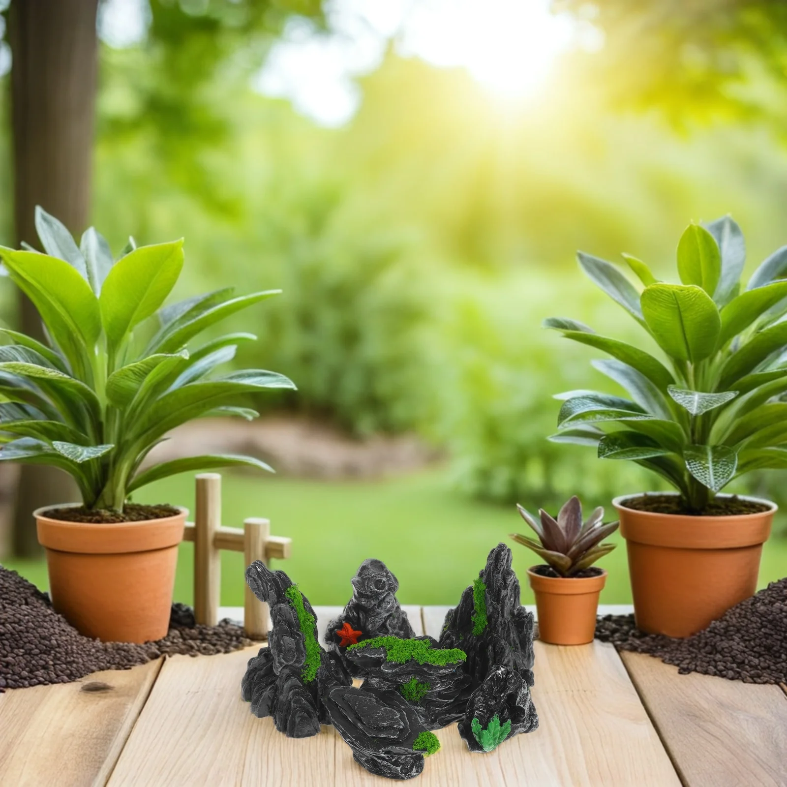 

6 Pcs Micro Landscape Decoration Diorama Rocks Bonsai Accents Aquarium Decorations Mini Stone Breeding Cave Resin Betta Fish