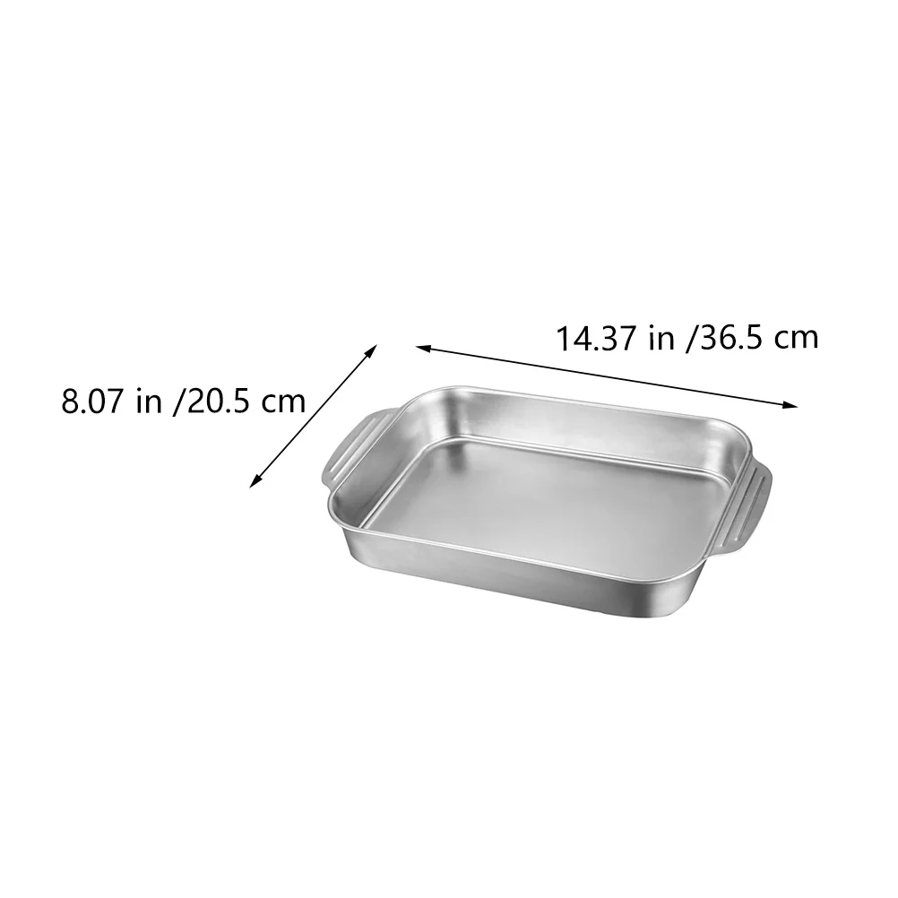 طبق السمك المشوي آذان مزدوجة مستطيلة الفولاذ المقاوم للصدأ عموم مكافحة السمط مقابض طبق الطبخ المنزلي المطبخ خبز عموم #5