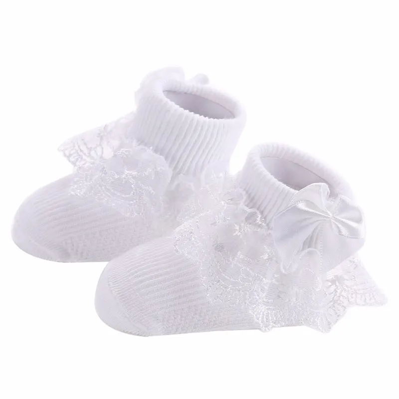 Cute Lace Flower Mesh Spring Summer Newborn Baby Socks Cotton Baby Girls Princess Bowknot Solid Color Anti Slip Socks 0-2 Years