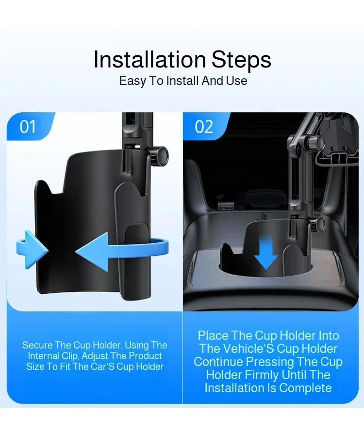 Universeller magnetischer Handyhalter fürs Auto mit Getränkehalterfunktion, 2-in-1 vertikale horizontale Drehung – Detail 5
