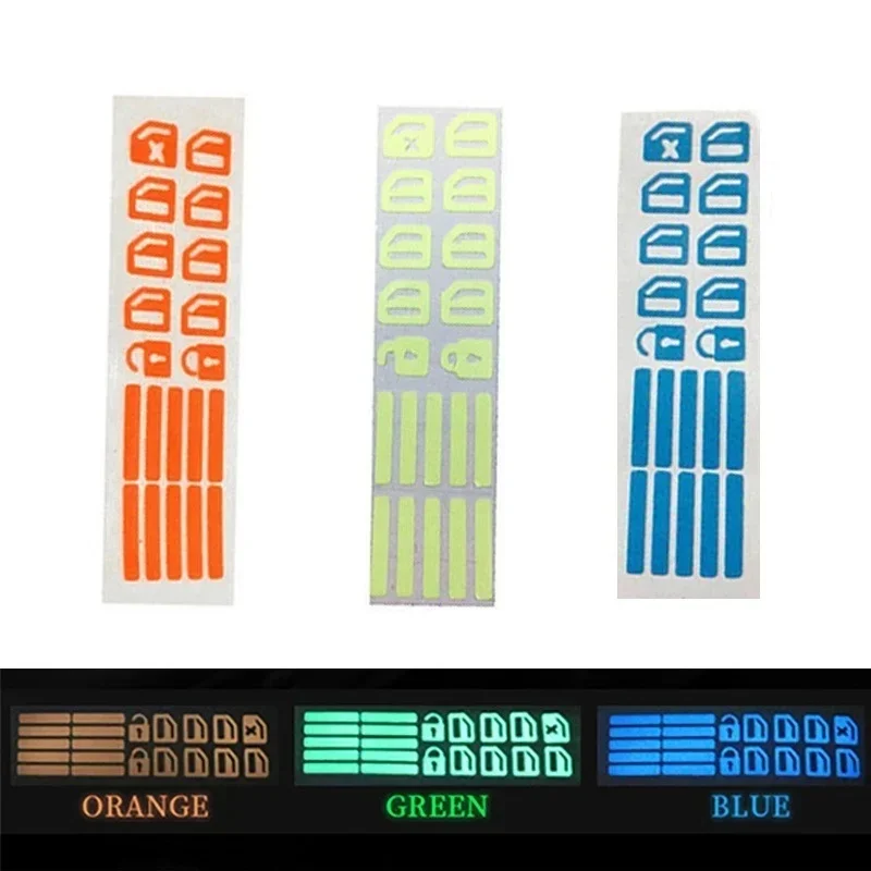 3/6/9/12/15/18Pcs Luminous Car Window Lift Button Stickers Fluorescent Night Visible Switch Decals Auto Interior Accessory