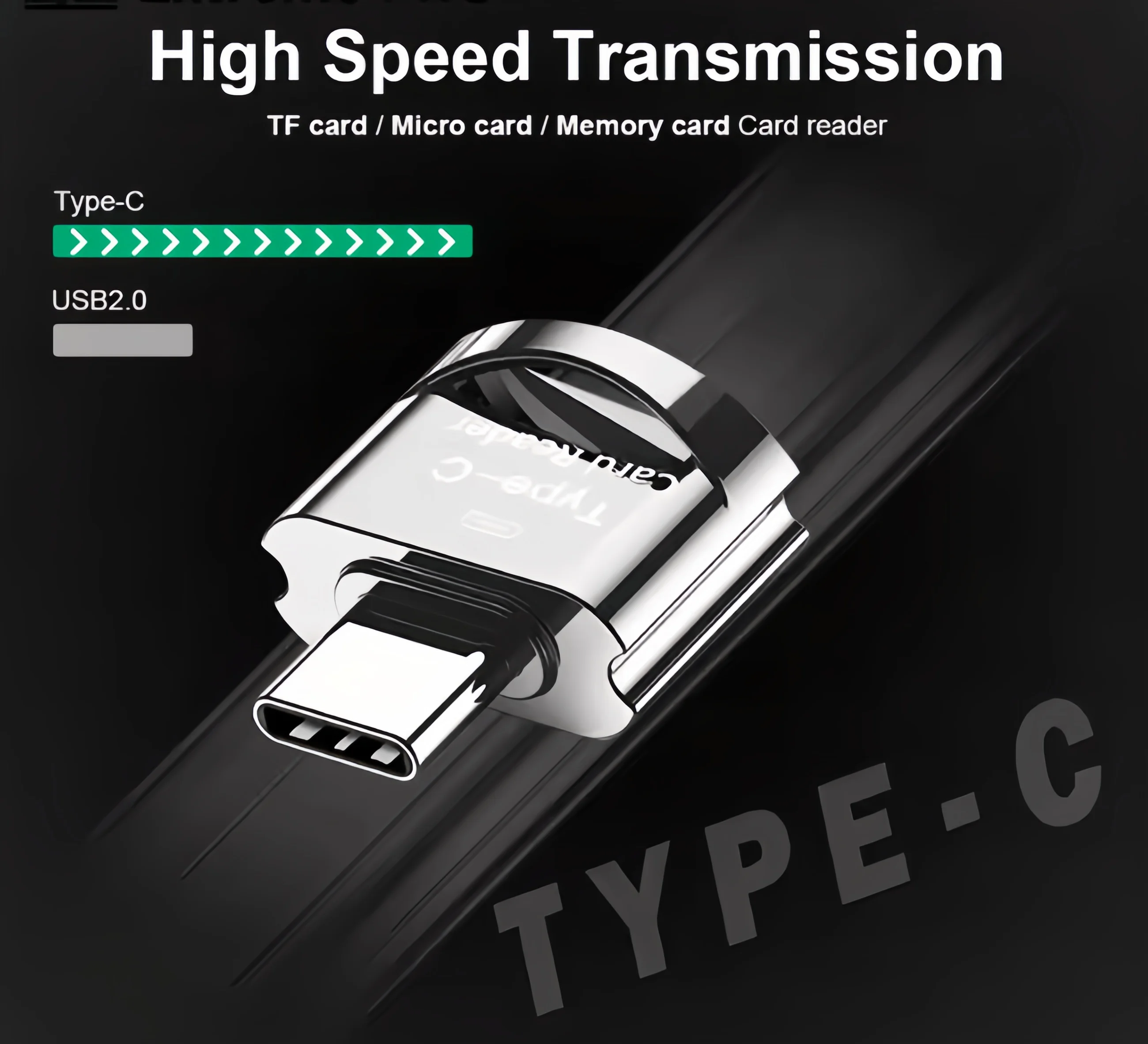 Type C Micro SD Card Reader, USB C TF Card Reader Adapter with Keychain, Compatible with MacBook, iPhone 15,Laptops