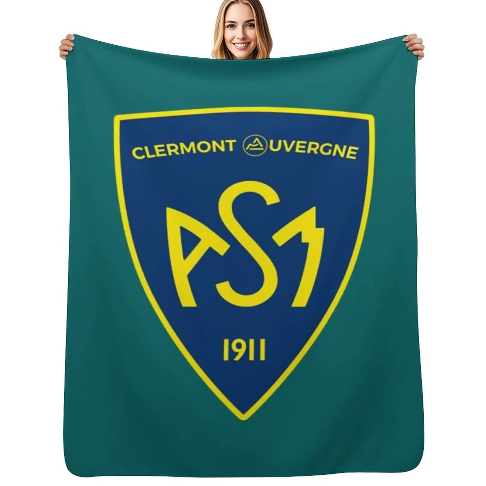 

ASM Clermont Auvergne Throw Blanket Cozy Sofa Blanket for TV Watching Napping