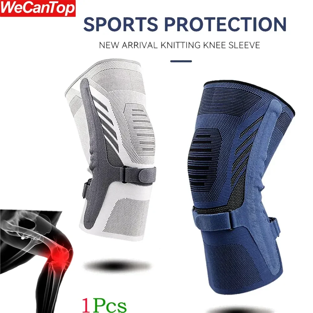 1Pcs Knee Compression Sleeves - Knee Braces for Knee Pain,Knee Sleeve with Side Stabilizers & Patella Tendon Strap for Arthritis