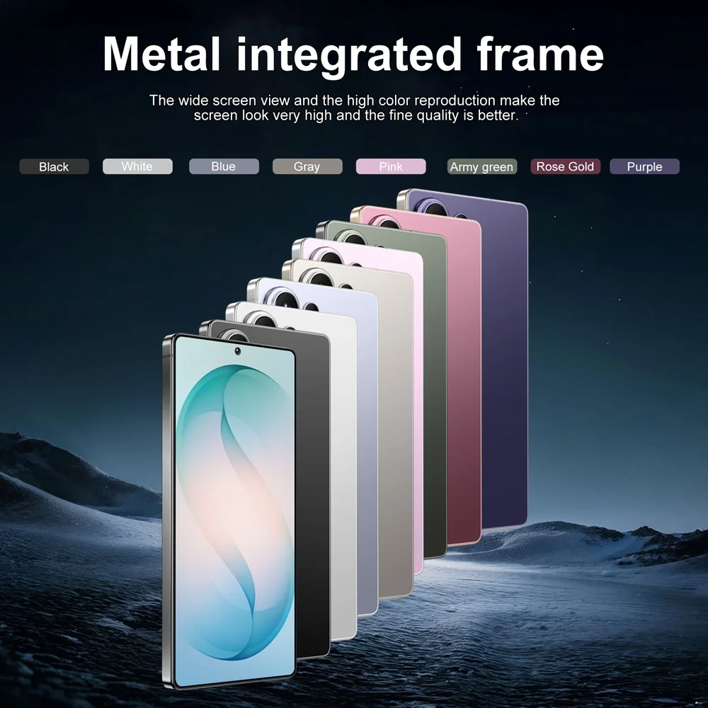 K-Touch Smartphone For S26 Ultra 5G Cell Phone 7.3 Inch 7800mAh Battery Mobile Phones Full Display Android 48MP Camera 22GB RAM 2TB ROM Face ID 5G Dual SIM Unlocked Android 15 Cell Phone with FM Radio GPS