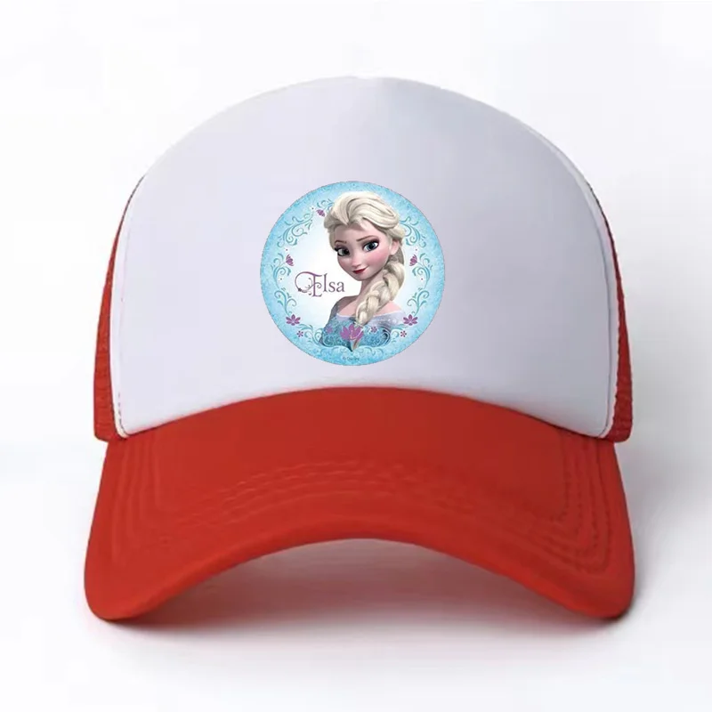 Children\'s Youth Hat Princess Elsa Printed Visor Hat 58CM Student 6y-15Y Boys Girls Outdoor Sports Fashion Beautiful Casual Hat