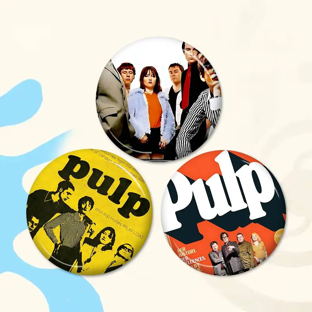 Alternative rock the P-pulp band 58mm Cute Anime Figure Icon Badge Handmade Tinplate Brooch for Backpack Clothes Chest Ornament