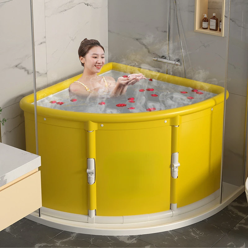 Bath Barrel Adult Folding Fan-Shaped Bath Bucket Bath Home Small Apartment Corner Bathtub for Adult Shower Room