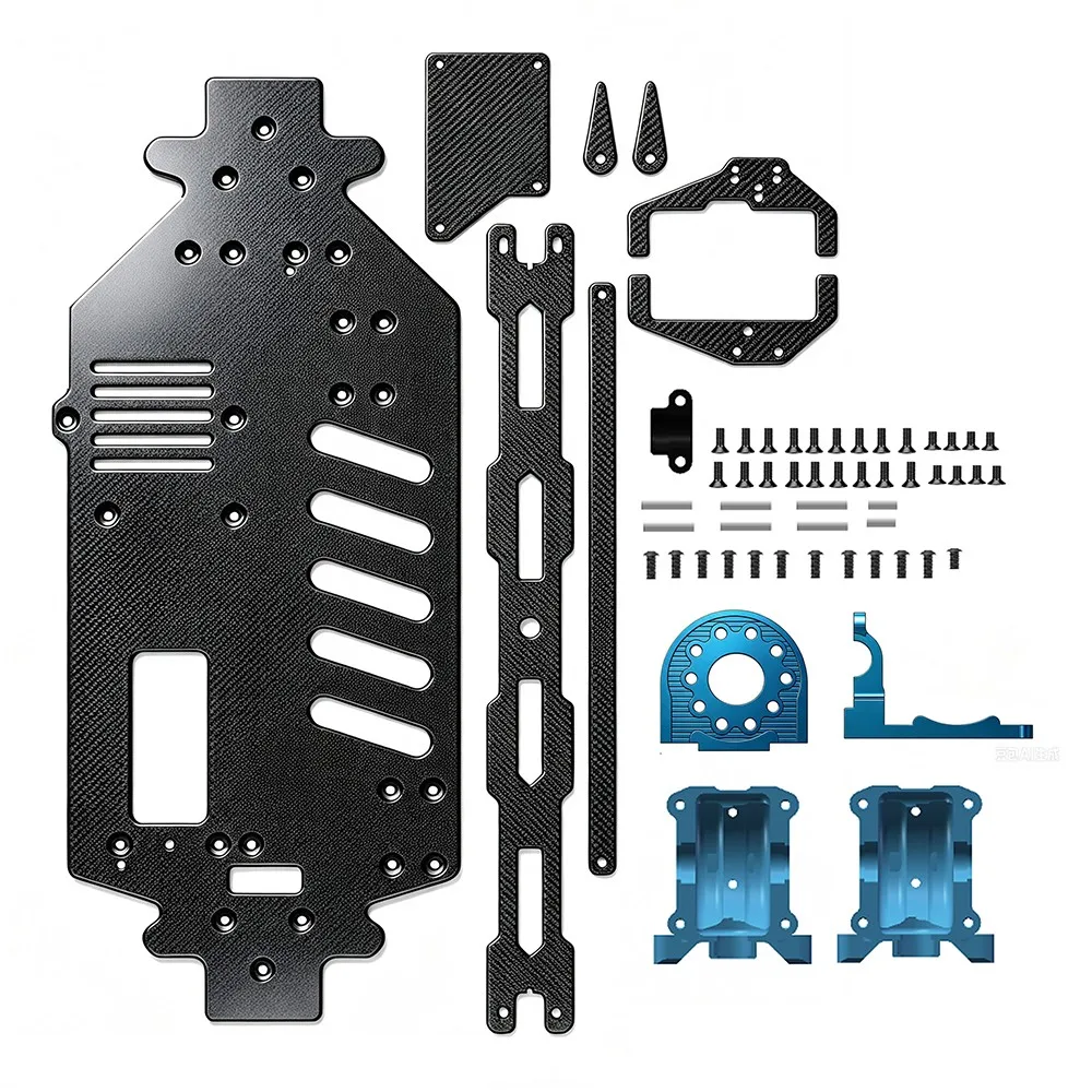 RC Carbon Fiber Chassis Frame Upgrade Kit for Tamiya TT-02 TT02D TT02RR TT02S TT02SR TT02SRX 1/10 RC Touring Car Hop-up Parts