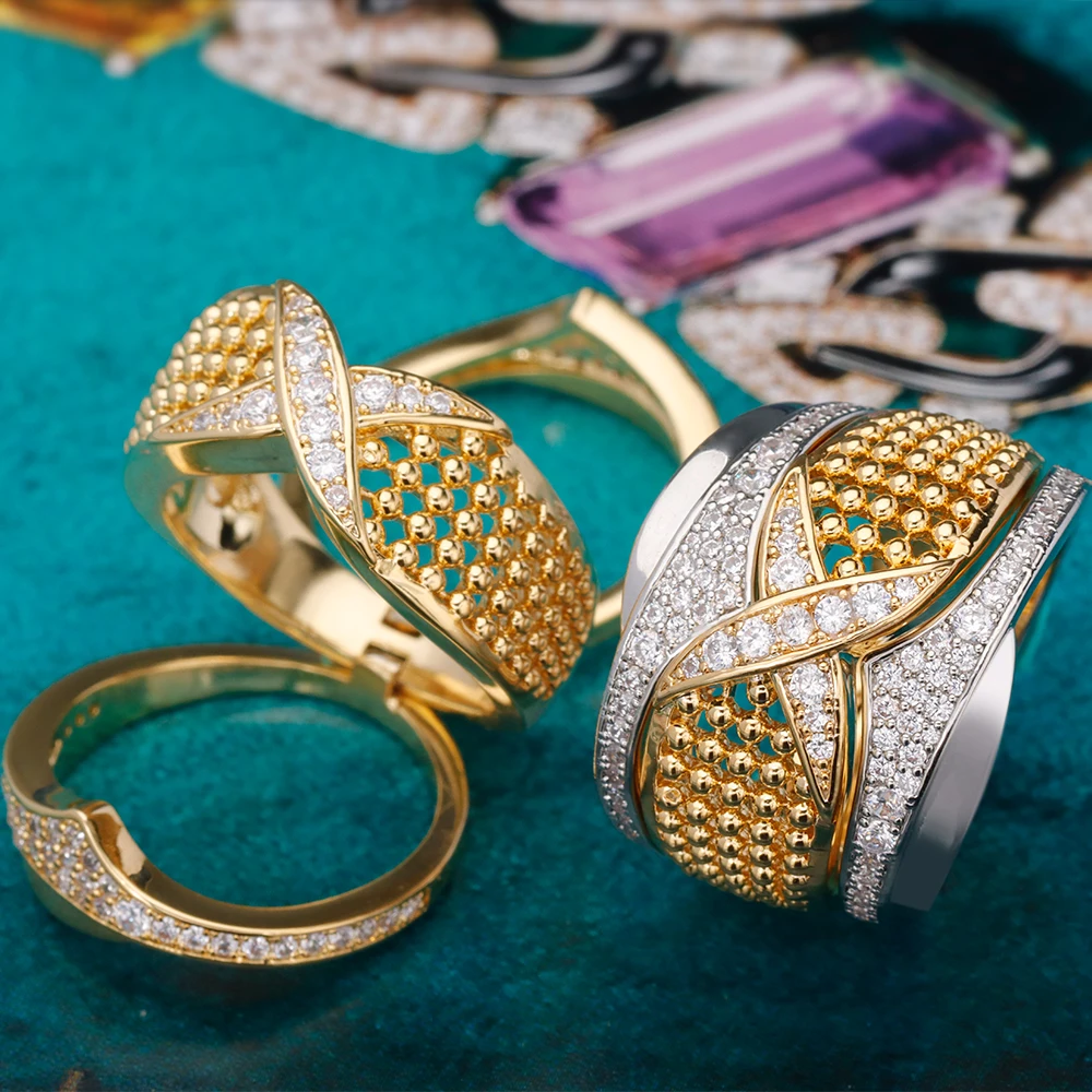 

JEWEL Fashion Combination ring High Quality Micro Paved AAA+ Cubic Zirconia Rings For Women Wedding Party Gift