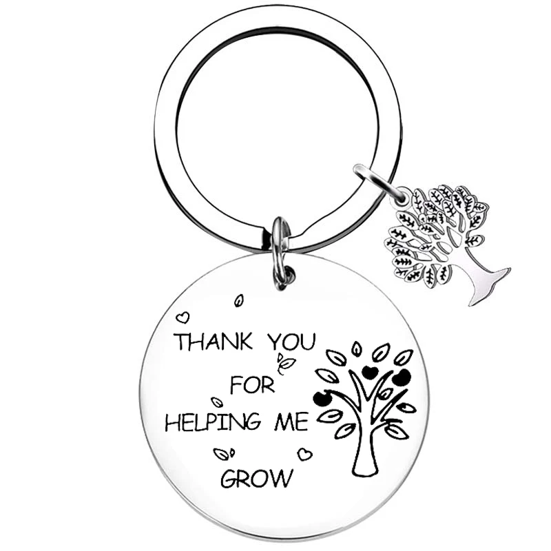 Teacher Keychain Teachers Appreciation Gifts Teachers Keyring Gifts Thank You For Helping Me Grow