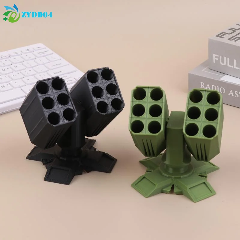 ●3D Printed Missile Shaped Pen Holder Creative Anti-aircraft Missile Launcher Pen Stand Desktop Organizer Home Office Decoration