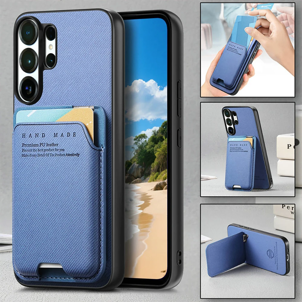 S26 Ultra 5G Luxury Case Leather Card Stand Etui For Samsung Galaxy S26 Ultra Back Cover For Galaxy S26 Edge S 26 Pro Plus Funda