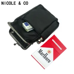 NICOLE & CO Women Genuine Leather Cigarette Bags Sheepskin Coin Purses Fashion Metal Frame Original Men Change Money Key Wallets