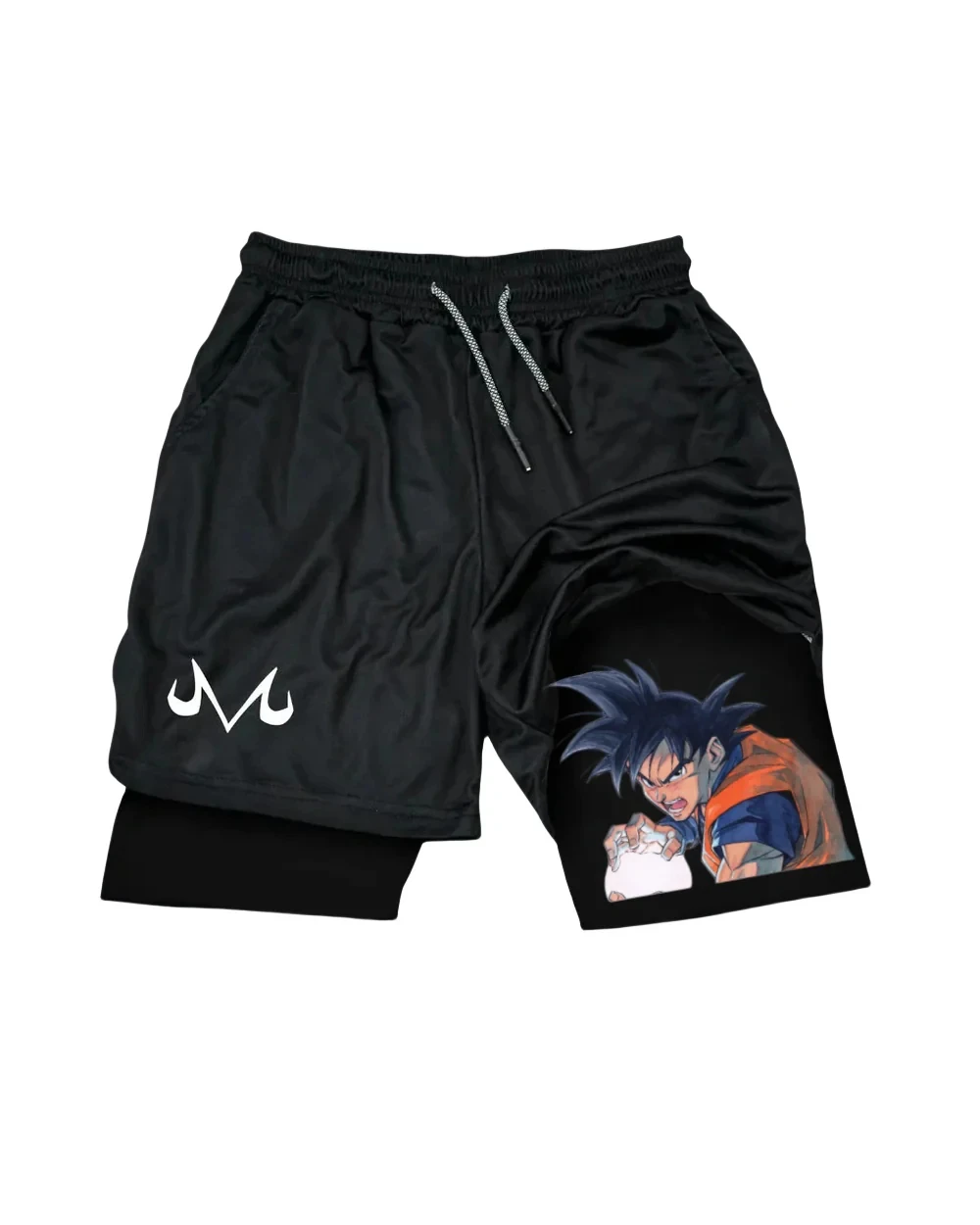 Pantalones cortos Dragon Ball Black Sparco para hombre con símbolo Kanji Wu y estampado de bocetos de Goku, pantalones de entrenamiento de Anime, moda urbana de verano