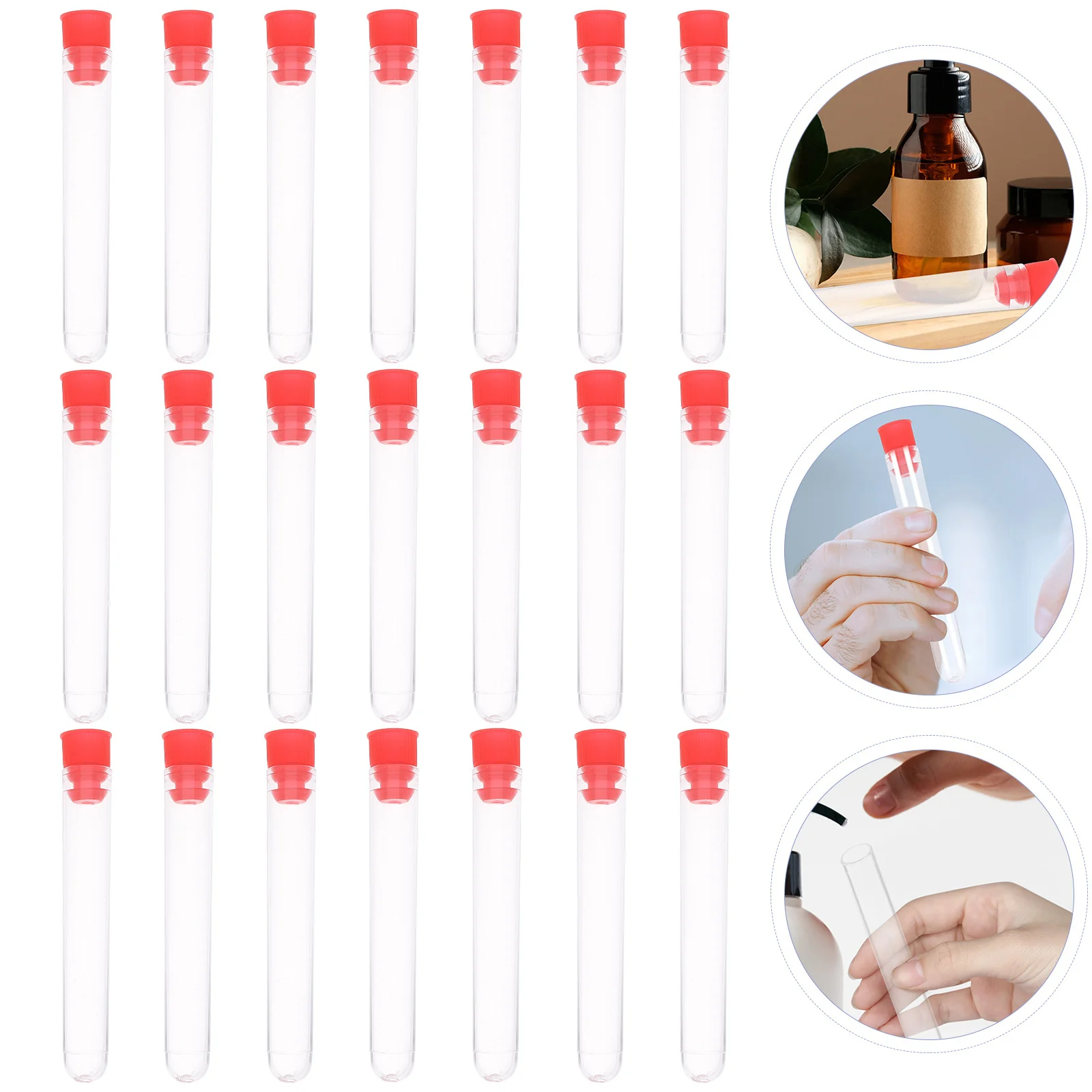 100 قطعة أنابيب اختبار البلاستيك قسط واضح قشرة صلبة مانعة للتسرب تجربة علمية مختبر أنبوب مجموعة مع قبعات الختم الضيقة للغسول