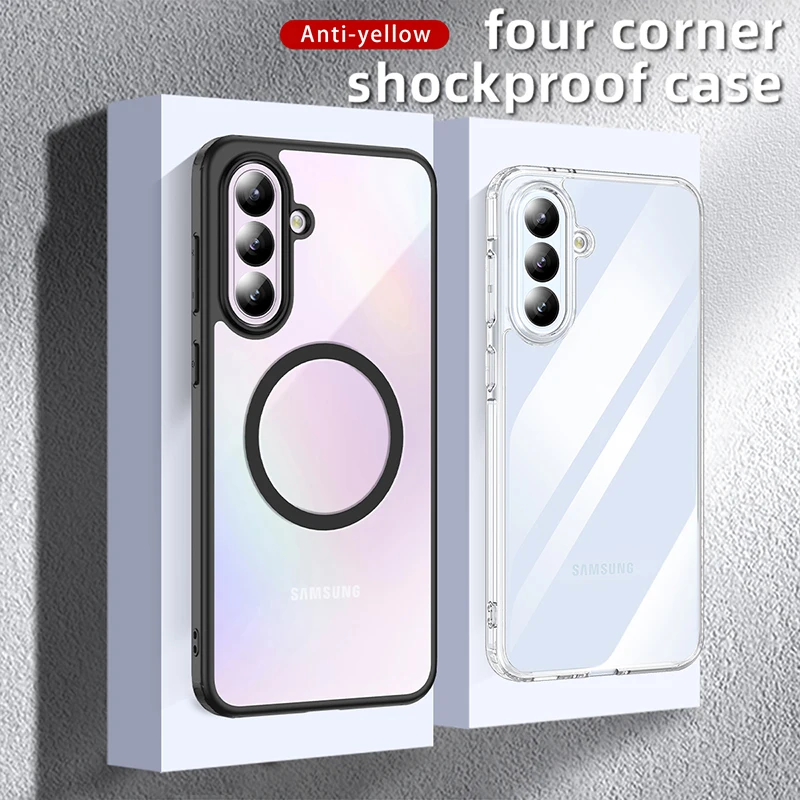 Matte Skin Feel Magnetic Cases For Samsung Galaxy A36 A16 Wireless Charging Protection Cover Shockproof Soft Phone Case