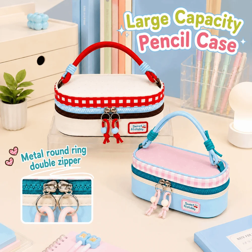 Large Capacity Pencil Case Visible Dirt-resistant Pencil Box Multiple Layers Portable Stationery Organizer School Supplies