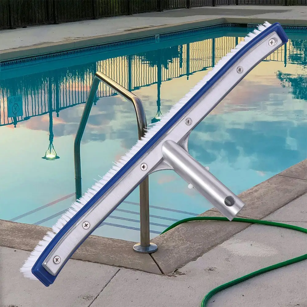

18 Inch Pool Cleaning Brush Aluminum Handle Plastic Brush Pool Wall Brush Glue Floor Brush Stainless Steel Brush